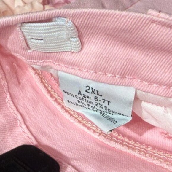 Pink double bell bottom jeans- girls - Picture 3 of 3